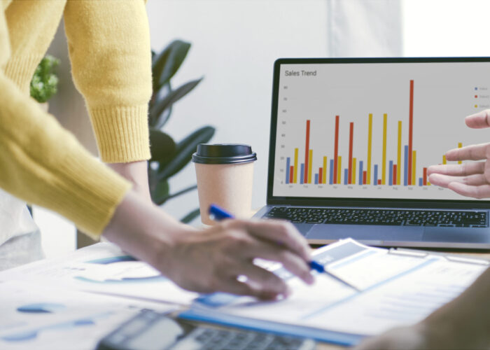 Businesspeople meeting plan analysis graph company finance strat Businesspeople meeting plan analysis graph company finance strategy statistics success concept and planning for future in office room.